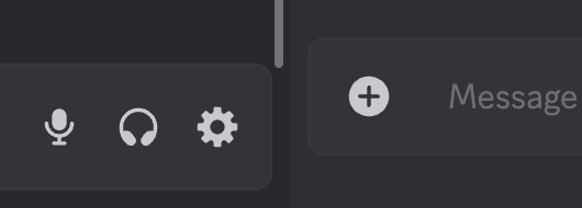 Aligning things is hard. Padding is hard. A screenshot of Discord's message box as well as the mute and settings buttons. They are not aligned, since the message box features significant padding both on its top and bottom.